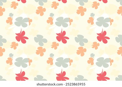 Schöne Blume nahtloses Muster stilisierte Blumen Botanischer Sommer Drucken Pflanzen Blumenmuster Druck mit handgezeichnetem Stil in der Farbe von vintage bunten Hintergrund