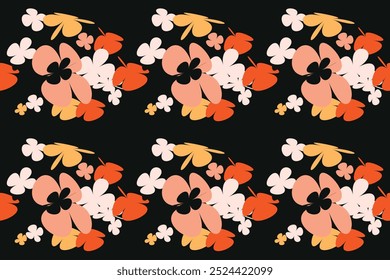 Beautiful Flower Seamless Pattern Stylized Flowers Botanical Summer Print plants floral pattern print with hand drawn style in color of vintage colorful background