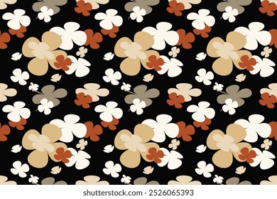 Beautiful Flower Seamless Pattern Stylized Flowers Botanical Summer Print plants floral pattern print with hand drawn style in color of vintage colorful background