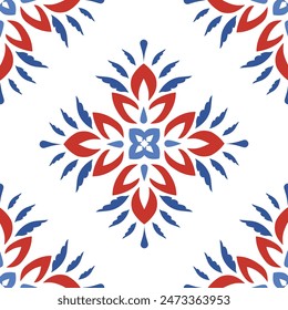 Beautiful flower seamless pattern in tribal.Ethnic design background texture in native American, Mexican, African,Indian,moroccan.Tradition folk culture art background. Scandinavian design for deco