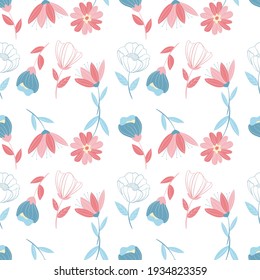 beautiful flower seamless pattern. vector illustration