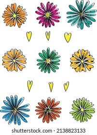 Beautiful flower set a springtime