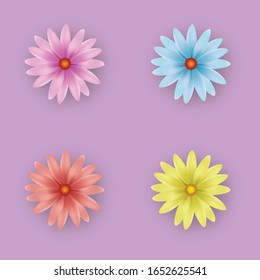 Bonito set de flores. ilustración vectorial 