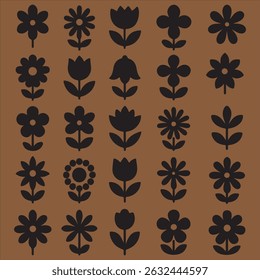 The beautiful flower set vector image