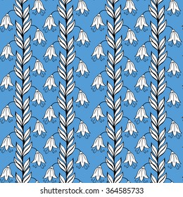 Beautiful Flower set, Vector seamless pattern.