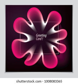 Beautiful flower shape with colorful gradient, vector abstract art element. Perfect for gift card, cover, poster or brochure. Bright color wave dimensional object.