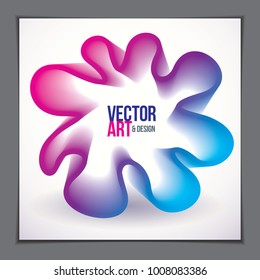 Beautiful flower shape with colorful gradient, vector abstract art element. Perfect for gift card,cover,poster or brochure. Bright color wave dimensional object.