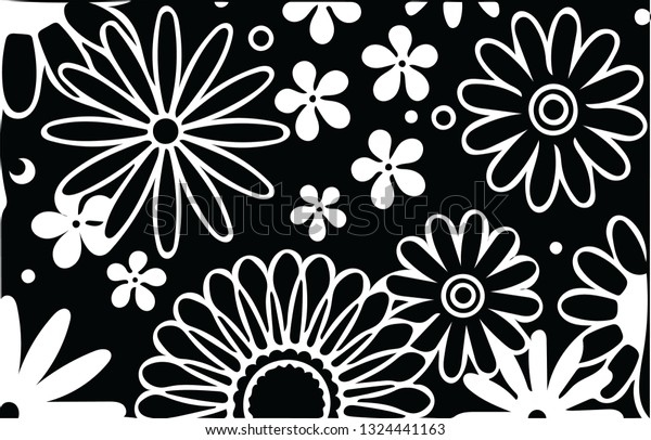 Beautiful flower shape floral silhouette vector\
pattern design for creative\
ideas