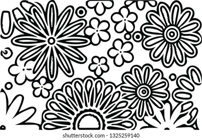 Beautiful flower shapes vector pattern decorative design for many creative ideas