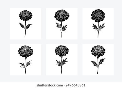 Beautiful flower silhouette and colorful vector art illustration design image set, perfect for modern and stylish decor. Ideal for digital, floral, and nature-inspired projects.