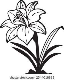 a beautiful flower silhouette isolated vector