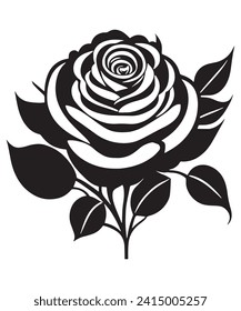 A Beautiful flower silhouette  vector design illustration 