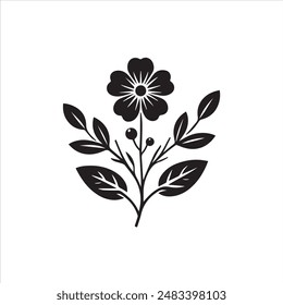 beautiful flower  silhouette vector design