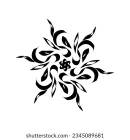 Beautiful flower spiral and symmetrical vector illustration
