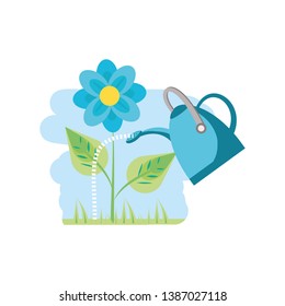 beautiful flower with sprinkler pot