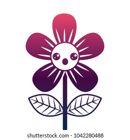 beautiful flower surprise kawaii cartoon