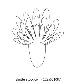 Abstract Daisylike Flower Continuous Line Art Stock Vector (Royalty ...