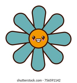 Beautiful flower symbol cute kawaii cartoon