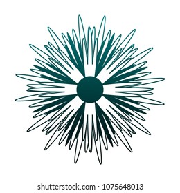 Beautiful flower symbol on blue lines