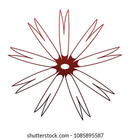 Beautiful flower symbol on red lines