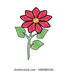 Beautiful flower symbol scribble