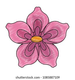 Beautiful flower symbol scribble
