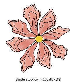 Beautiful flower symbol scribble