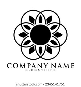 Beautiful flower symbol vector logo