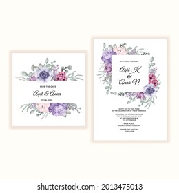 invitación de boda de plantilla de flor hermosa