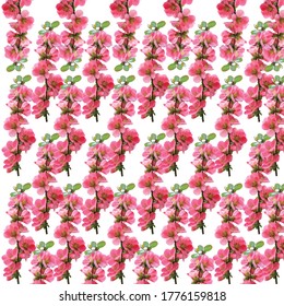 Beautiful Flower Tree Branches Seamless Pattern Design. Great for Wallpaper, pretty invitations, scrap-booking design projects. Surface Pattern Design.