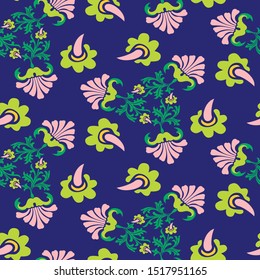 Beautiful Flower Trending Motif Repeat Seamless Pattern