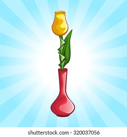 Beautiful flower in vase or flower pot