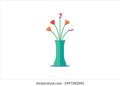 Hermosa ilustración de Arte vectorial de florero 