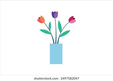Schöne Blumenvase, Vektorgrafik 