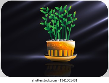 Beautiful flower vases in vector format. With a black background.