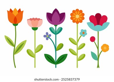 Une belle Image vectorielle florale sur fond blanc, illustration.