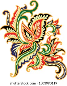 Beautiful Flower vector, batik art.