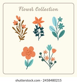 Beautiful flower vector with flat style