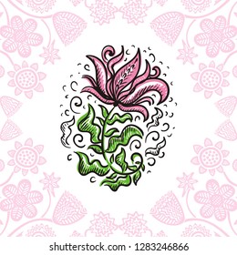 Beautiful flower. Vector illustration