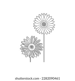 Beautiful flower. Vector illustration. Coloring book page for adult.Sunflower coloring line art.