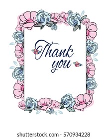 beautiful flower vector illustration flower message thank you