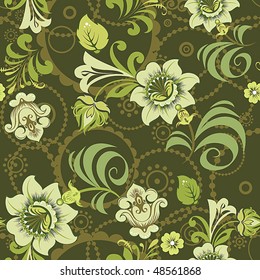 Beautiful flower vector illustration texture. Stylish spring floral seamless pattern