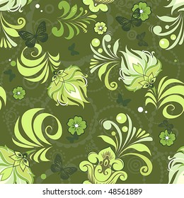 Hermosa textura de ilustraciones vectoriales florales. Patrón elegante de resorte floral sin soldadura