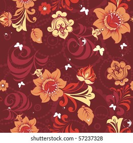 Beautiful flower vector illustration texture. Stylish spring floral seamless pattern