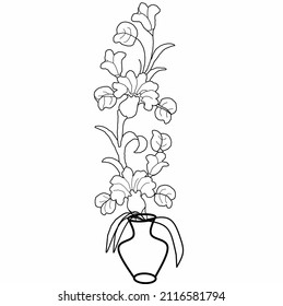 Beautiful flower vector isolated black and white