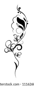 beautiful flower vector pattern, silhouette, black white