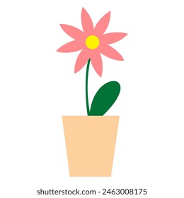 beautiful flower in vector pot