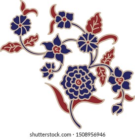 Beautiful Flower vector,art of batik.