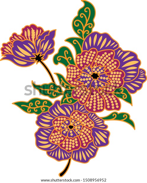 Beautiful Flower Vectorart Batik Stock Vector (Royalty Free) 1508956952