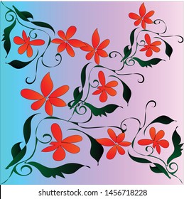 Beautiful flower vines with a sky blue background